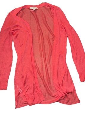 LOFT Coral Pink Open-Front Women's Cardigan